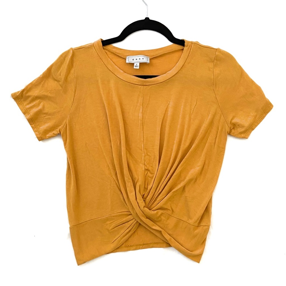 Mustard Yellow Twist Front Tee Small